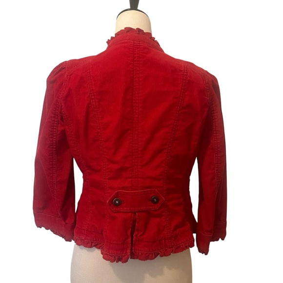 Women's Red Button-Up Jacket - Picture 2 of 7